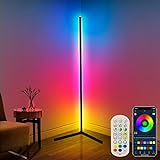 DeeprBling LED Stehlampe Wohnzimmer, 165cm Ecklampe RGB Dimmbar mit Fernbedienung und APP, 16 Millionen Farben, Musikmodi, DIY-Modus & Timing -Funktion für Schlafzimmer, Spielzimmer, büro, Lesesaal