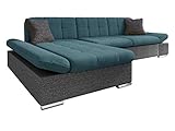 Mirjan24 Gemini mit Bettkasten, 3 Sitzer Sofa, Couch mit Schlaffunktion, Bettsofa Schlafsofa Polstersofa Farbauswahl Couchgarnitur, Boss 12 + Enzo 155 + Boss 12(Strona-Lewa), 278 x 151 x 76 cm