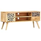 Vintage TV Lowboard TV Schrank TV Board TV-Ständer Fernsehschrank Fernsehtisch Medienkonsole mit 2 Fächern, 2 Schubladen und 1 Tür, für Wohnzimmer & Schlafzimmer, 100 x 30 x 45 cm