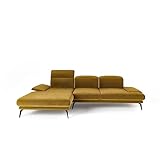 Siblo Ecksofa Deli Kollektion - Große Couch L Form 4 Personen für Wohnzimmer - Elegante Polstersofa - L-Sofa Eckcouch - Sofa 4-Sitzer - 289x183x83 cm - Gelb - Linke Ecke