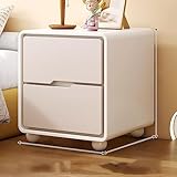 ZARBAILRE Nachtschrank Im Einfachen, Modernen Creme-Stil Nachttisch, Heller Nachtkästchen, Luxuriöser Nachtkommode, Kleines Kreatives Schlafzimmer Nachttischschrank (B 48×40×51cm)
