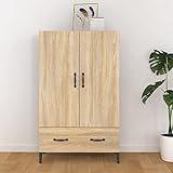 ZEYUAN Highboard, Kommode, Sideboard, Schuhkommode, Komodenschrank, Kleiderkommode, Küchenanrichte, Esszimmerschrank, Flurkommode, Sonoma-Eiche 70x31x115 cm Holzwerkstoff