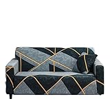 OQHAIR Gedruckt Sofaüberwurf Stretch-Polyester Sofabezug für 3-Kissen-Couch rutschfest staubdicht Sofahusse für Wohnzimmer -F-3 Seater