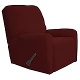 Greatime Fernsehsessel Stretch Sofabezug Sofaüberwurf Möbelschutz Sofaüberzug Couchbezug Couch Schild Sofahusse Weich mit Gummiband(Weinrot,Fernsehsessel)