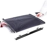 Rollo mit saugnäpfen-Schwarzer temporärer Sichtschutz,Sonnenschutz Verdunkelungsrollos,Einziehbarer Jalousien,für Haus,Auto,Restaurant,Glastürfenster,kein Bohren,W50*H125cm(19.7 * 49.2in)
