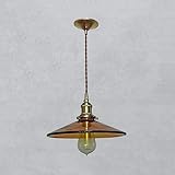 PARREN Innen-Glas-Pendelleuchte, 1-flammig, Messing-Hängeleuchter, Vintage-Stil, für Zuhause, Schlafzimmer, Nachttisch, Beleuchtung, Badezimmer, Küche, verstellbare Decken-Hängeleuchte
