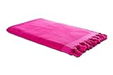 Carenesse 2 in 1 Hamamtuch 90 x 190 cm Pink I Zweiseitiges Hamam Handtuch 100% Baumwolle: Glatt & Frottier I Pestemal/Fouta saugfähig & hygienisch I Hamam Strandtuch/Saunahandtuch kompakt