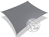 VOUNOT Sonnensegel Rechteckig mit Befestigung Set, Sonnenschutz Atmungsaktiv und UV Schutz, für Balkon Garten Terrasse, 5x3m, Grau