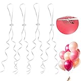 100 Stück Ballonverschlüsse Helium mit Schnur Luftballon Verschluss, Ballonband mit Schnellverschluss Schnur zum Luftballon Aufhängen für Hochzeitsfeier,Geburtstag,Party