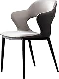 Technologie-Stoff-Leder-Esszimmerstühle, Wohnzimmer, Lounge, Thekenstühle, Karbonstahlbeine, Schminktisch, Make-up-Stuhl (Farbe: Grau)