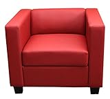 Mendler Sessel Loungesessel Lille - Kunstleder, rot