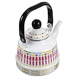 Luxshiny Teekanne Tropfkaffeemaschine Türkisches Dekor Retro-Trinkgläser Roter Teekessel Handlicher Stumpfer Wasserkocher Kaffeekocher Tragbarer Wasserkocher Wasserkocher Für Den