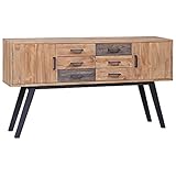 TECHPO Beistellschrank 140x30x75 cm Teakholz massiv Material massiv