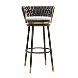 ARTSIM Drehbare Barhocker für Küchenthekenhöhe, Barstühle mit Rückenlehne, hohe Barhocker, Samt-Kücheninselhocker, 200 kg, Sitzhöhe 75 cm (grau 65 cm)