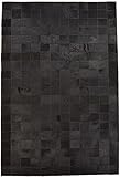 Kuhfelle Online & Nomad KUHFELL Teppich Patchwork FELLTEPPICH AUS ECHTEM KUHFELL RINERFELL IN VERSCHIEDENEN GRÖßEN (schwarz gefärbt, 120 x 180 cm)