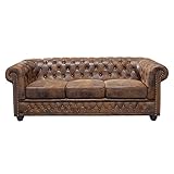 Invicta Interior 17382 Chesterfield Sofa 3-er, Antik Look