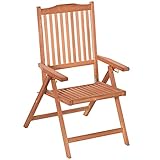 Outsunny Klappsessel Klappstuhl Gartensessel Gartenmöbel 5-Fach verstellbar Akazienholz geölt 63 x 74 x 106cm