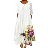 Bovake Partykleider Mode Frauen Casual Frühling Und Sommer V-Ausschnitt Dreiviertel-Ärmel Bedrucktes Kleid Strapskleid Für Damen 2 Teiler Kleid Sommerkleid Festkleid Kleid Farbverlauf Damenkleid Mit