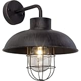 Lightbox hängende Wandlampe - spritzwassergeschützte Wandleuchte für den Außenbereich - geeignet als Haustürbeleuchtung - Metall/Glas - 29x24cm