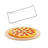 33 cm Pizzastein, 3-teiliges Pizzastein-Set, runder Backstein für Brot mit Servierrost und Pizzaschneider für Ofen und Grill, für knusprige Pizza, Brot, Kekse und mehr