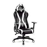 Diablo X-Horn 2.0 Gaming Stuhl Bürostuhl Gamer Chair Schreibtischstuhl 3D Armlehnen Ergonomisches Design Nacken/- Lendenkissen Kunstleder Wippfunktion Schwarz-Weiß Normal (L)