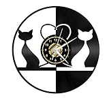 Pet Series Cat Vinyl Record Wanduhr LP Kreative Retro LED Beleuchtung Vinyl Wanduhr Kinderzimmer Dekoration Geschenke Keine LED Lichter 12 Zoll