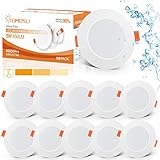 Tomosu LED Einbaustrahler 230V Dimmbar 3 Stufen, 5W 450LM 2700K Warmweiß LED Spot 98mm, EinbauØ 75-85mm, Einbautiefe 24mm, IP44 Deckenspots LED Flach für Badezimmer Wohnzimmer Korridor, 10er Set