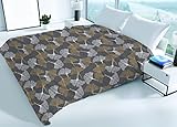 BIANCHERIAWEB Tagesdecke für Frühling, Sommer, 100 % Baumwolle, Design Ginko Botanico Farn