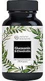 Glucosamin & Chondroitin hochdosiert - 180 Kapseln mit natürlichem Vitamin C - Trägt zu einer normalen Kollagenbildung bei* - Laborgeprüft und in Deutschland produziert
