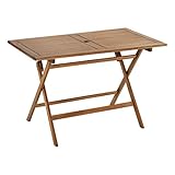 Gartentisch Greenville Rechteckig FSC®-Holz Braun 120 cm x 70 cm | Klapptisch für bis zu 4 Personen