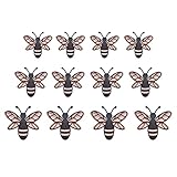Mumuj 24 STÜCKE 3D Bienenaufkleber Bienendekor Abnehmbare Wandtattoos Honigbienenklammern Für Home Office Kühlschrankdekorationen Partyzubehör Schwarz Schlafzimmer (D, One Size)