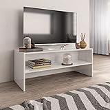 JUNZAI TV-Schrank, Fernsehschrank, Tv-möbel & Phonomöbel, Fernsehtisch, Tv Board, Fernsehkommode, Schrank Schlafzimmer, Hochglanz-Weiß 100 x 40 x 40 cm Spanplatte