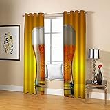 AOKLEY Verdunkelungsvorhang Rot&Bier Blickdichte Gardinen -Lichtundurchlässige Vorhänge mit Ösen für Schlafzimmer Kinderzimmer Größe:234cm(B) x138cm(H)