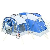 Skandika Nimbus Sleeper für 8 Personen | Campingzelt mit 3 Schlafkabinen, wasserdicht, 5000 mm Wassersäule, 2,15 m Stehhöhe, versetzbare Frontwand, großer Wohnraum