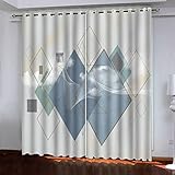 Schlafzimmer Gardinen Und Vorhänge Modern Verdunkelungsvorhang Geometrisches Abstraktes Muster 260X220Cm 2Er Set Vorhang Blickdicht Vorhänge Wohnzimmer Kinderzimmer Mädchen Junge Fenster Gardinen