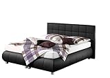 Maintal Boxspringbett Elias, 100 x 200 cm, Kunstleder, Bonellfederkern Matratze H3, schwarz