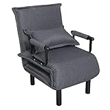 LMYYDES Schlafsessel,Sessel mit Schlaffunktion, Klappbarer Schlafsessel 3 in 1, Klappsessel aus Polyester Chaiselongue, Klappsessel, Sofabett, ideal für Schlafzimmer, Wohnzimmer,Grey-2pcs