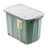 PAFEN Piraten Spielzeugkiste 62l mit Rollen - Schatzkiste 58 x 42 x 37,5cm - Spielzeugbehälter mit Deckel Aufbewahrungsbox für Kinder Ordnungsbox, Grün