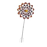 3D-Windrad, Windrad, Bunt, Stabiler Stand, Praktisch, aus Eisen, Edelstahl, Ideal für Hinterhof-Rasen