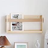 ROYUMI Zeitungsständer Zeitschriftenständer Aus Holz Mit Kunstleder, An Der Wand Befestigter Broschürenhalter, Dekoratives Einfaches Speicherfach, Wandaktenhalter-Organizer (Size : Size L)