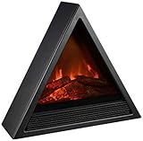 JYCCH Tragbarer Kamin Elektrokamin 1500 Watt Elektrokamin mit Glasfront Dingkamin Heizofen Innenheizung Realistischer Flammeneffekt Rot (Rot) (Rot) (Schwarz)