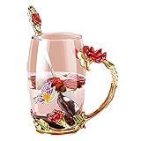 OQHAIR Glasbecher Glasbecher Emaille-Farbglasbecher 2-teiliges Set 10,8 Unzen 11,8 Unzen Optional farbige Glaswaren Bleifreies Klarglas-Set Trinkgläser (Größe: Mittel) (K Medium)