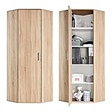 mokebo® Eckschrank in Sonoma Eiche aus Holz 'Der Lange', Mehrzweckschrank o. Schuhschrank für den Flur, Schlafzimmer und Wohnzimmer, Schrank & Haushaltsschrank | Braun