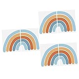 Toyvian 6 Bögen Regenbogen-Aufkleber Für Kinder Farbige Innenaufkleber Große Regenbogen-Wanddekorationen Regenbogen-Dekor Kunst-Abziehbilder Pvc