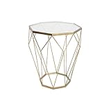 Couchtisch aus gehärtetem Glas, runder Beistelltisch aus Schmiedeeisen, für Zuhause, Wohnzimmer, Büro, dekorativer Couchtisch, Sofa, Beistelltisch (Größe: 46 x 46 x 56 cm, Farbe: D)