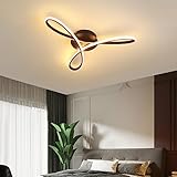 LED Deckenleuchte Modern Design Deckenlampen Kreative Deckenlampe Dimmbar Wohnzimmerlampe mit FernbedienungInnen Decken Beleuchtung für Wohnzimmer Esszimmer Küche Kinderzimmer Büro (Schwarz, A-60cm)