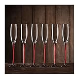 HASMI Champagner gläser Champagnergläser for Zuhause, 6 Stück, kreative, hochschäumende, funkelnde Gläser, Kristallglas-Champagnerflöte for die Hausbar, besondere Anlässe Sektgläser (Color : C)