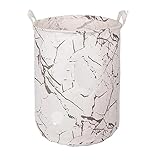 Wäschesammler für Schmutzwäsche Zusammenklappbarer Wäschekorb Für Schlafzimmer, Wäschekorb Mit Griffen, Wasserdichter Organizer-Eimer Wäschekorb Wäschebox (Color : White, Size : 13.78 * 17.72 in)