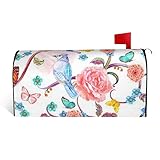 Romantische, ausgefallene Briefkasten-Abdeckung, Blumen-Vögel, Schmetterling-Druck, magnetisch, für den Außenbereich, Standardgröße: 45,7 x 53,3 cm – 53,3 x 65,5 cm