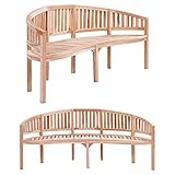 FAMIROSA Bananenbank 200 cm Massivholz Teak (27,25kg)